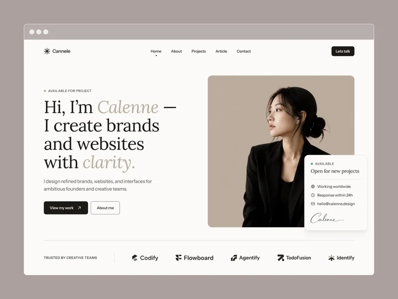 Inspiración de diseño: marca personal, captura de Bravox.